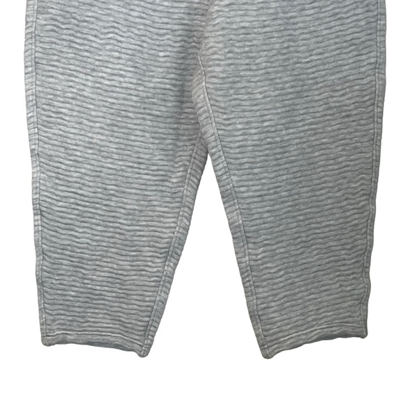 Athleta Womens Ribbed Textured Cropped Pull-On SweatPant Size L Gray High Rise - Picture 4 of 11